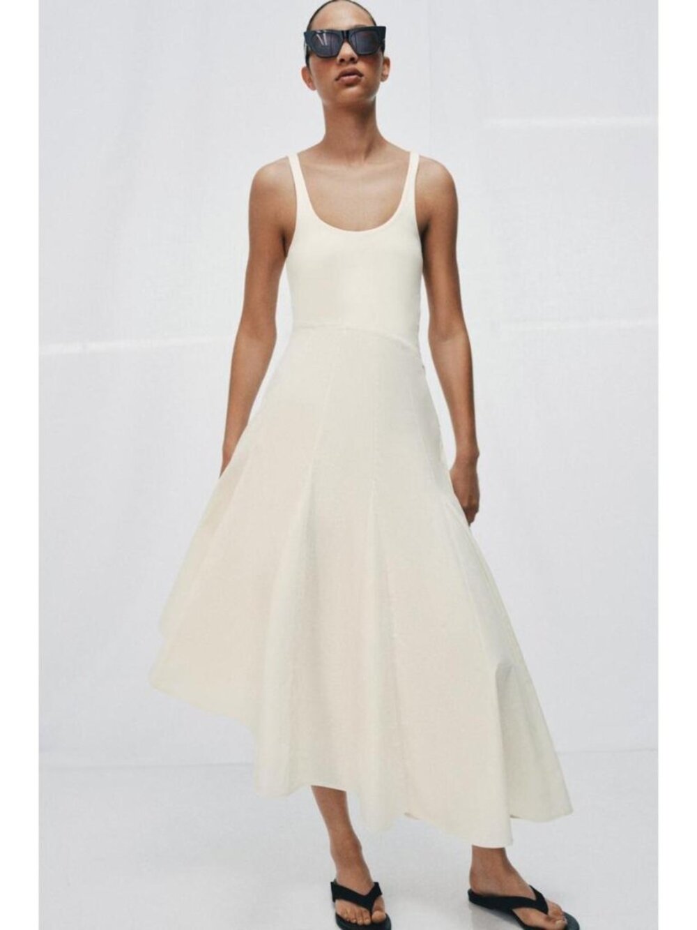 ZARA COMBINATION GODET DRESS - Picture 2 of 7